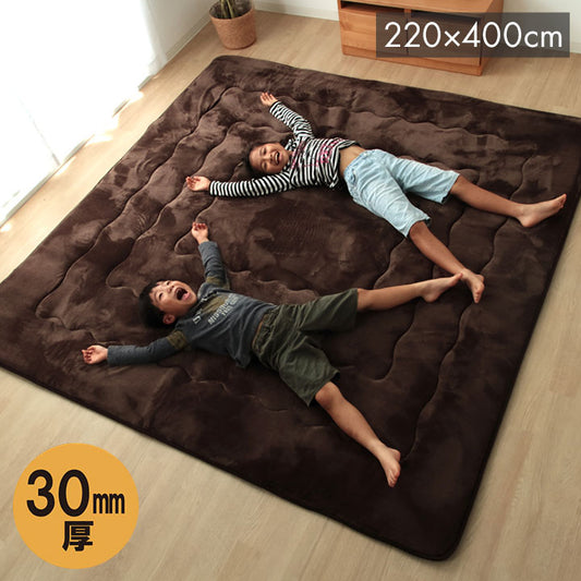 ラグ こたつ敷き布団 長方形 大きい 幅広ラグ ブラウン 約220×400cm 大判ドーク(代引不可)