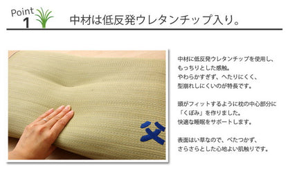 枕 い草 43×63 消臭 まくら 日本製 ピロー 低反発ウレタンチップ 寝具 インテリア おしゃれ オールシーズン 夏 父の日 プレゼント ギフト リビング ダイニング 寝室 ベッド 睡眠 洗濯不要 シンプル(代引不可)