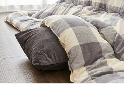 日本製 こたつ布団 205×205cm 正方形 チェック柄 厚掛け布団 インド綿100%使用 厚掛け こたつ掛け布団 保温力 省エネ(代引不可)