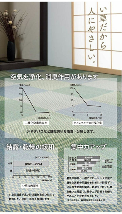 い草ラグ ピーア 255×340cm 団地間6畳 リバーシブル 花ござ 市松柄 両面使える カーペット ラグ 涼感 和室 洋室 ヒバ 抗菌 防臭 フローリング オールシーズン ラグマット 絨毯 じゅうたん イ草(代引不可)