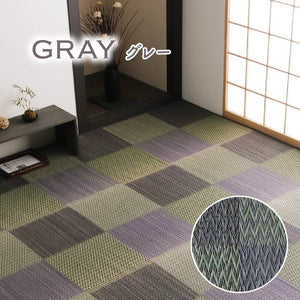 い草ラグ ピーア 348×352cm 江戸間8畳 リバーシブル 花ござ 市松柄 両面使える カーペット ラグ 涼感 和室 洋室 ヒバ 抗菌 防臭 フローリング オールシーズン ラグマット 絨毯 じゅうたん イ草(代引不可)