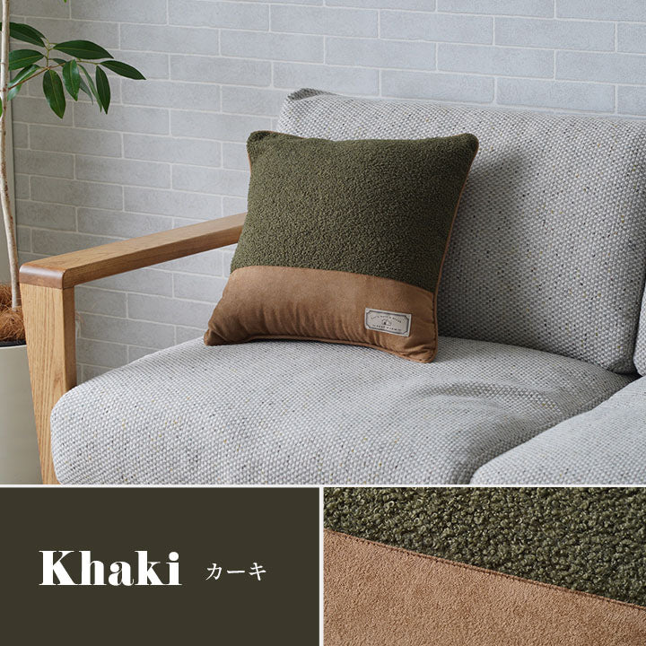 背あて クッション 43×43cm シンプル ボア スエード調 おしゃれ かわいい ソファ 寝室 新生活 一人暮らし(代引不可)