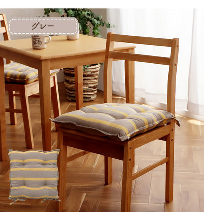 オーガニックコットン クッション シート 角丸 椅子 43×43cm 日本製 洗える 綿100% ボーダー チェア いす シートクッション おしゃれ かわいい ポール(代引不可)