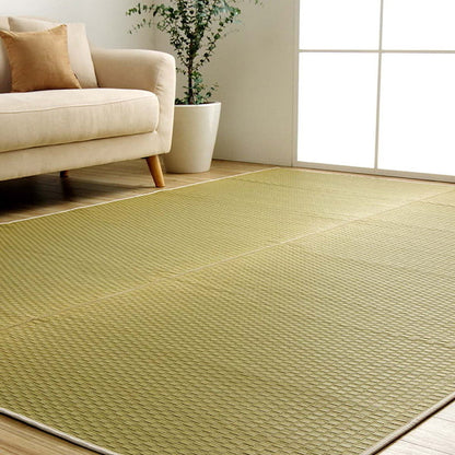 ラグ 長方形 い草 日本製 国産 自然素材 ナチュラル 市松柄 オールシーズン 消臭 シンプル 約191×300cm ホットカーペット対応 床暖房対応 プレーン(代引不可)