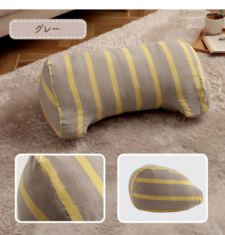 オーガニックコットン 多機能クッション 洗える 寄りかかり 日本製 綿100% ボーダー 背もたれ 約60×35×25cm おしゃれ かわいい 三角クッション スマホ ゲーム ゲーミング ポール(代引不可)