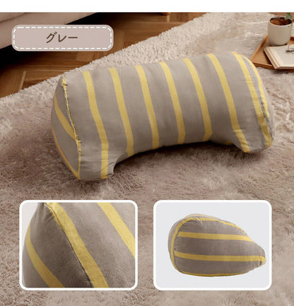 オーガニックコットン 多機能クッション 洗える 寄りかかり 日本製 綿100% ボーダー 背もたれ 約60×35×25cm おしゃれ かわいい 三角クッション スマホ ゲーム ゲーミング ポール(代引不可)