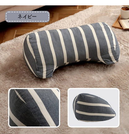 オーガニックコットン 多機能クッション 洗える 寄りかかり 日本製 綿100% ボーダー 背もたれ 約60×35×25cm おしゃれ かわいい 三角クッション スマホ ゲーム ゲーミング ポール(代引不可)