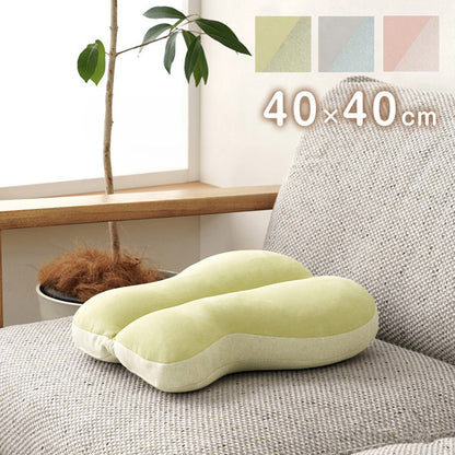 クッション 約40×40cm 腰当 ちょう バタフライ パステル くすみカラー なめらか もちもち かわいい おしゃれ 枕 お昼寝 折りたたみ 折り畳み(代引不可)