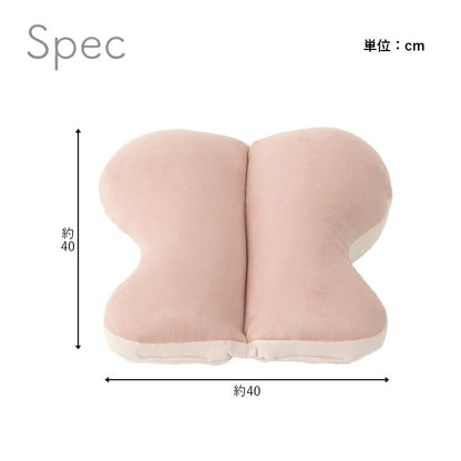 クッション 約40×40cm 腰当 ちょう バタフライ パステル くすみカラー なめらか もちもち かわいい おしゃれ 枕 お昼寝 折りたたみ 折り畳み(代引不可)