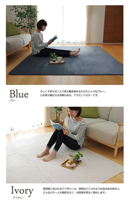 ラグ カーペット 1畳 洗える 抗菌 防臭 無地 「ピオニー」 約92×185cm (ホットカーペット対応) 2畳未満 シンプル 中国製(代引不可)