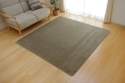 ラグ カーペット 1畳 洗える 抗菌 防臭 無地 「ピオニー」 約92×185cm (ホットカーペット対応) 2畳未満 シンプル 中国製(代引不可)