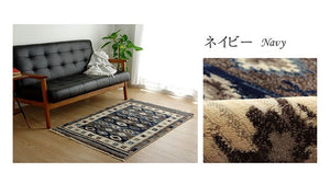カーペット ラグ マット モルドバ ウィルトン 織り 畳める 約80×130cm レッド へたりにくい エスニック プルメリア(代引不可)