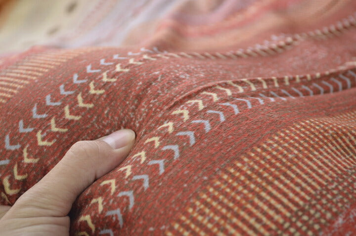 こたつ布団 カバー 洗える 長方形 ファスナータイプ ギャッベ柄 ノルディック グリーン 約215×255cm(代引不可)