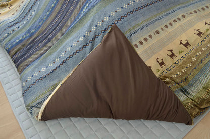 こたつ布団 カバー 洗える 長方形大 ファスナータイプ ギャッベ柄 ノルディック グリーン 約215×295cm(代引不可)