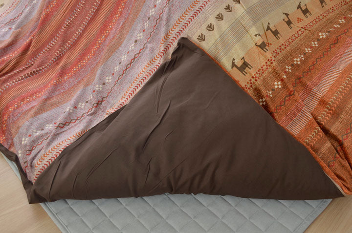 こたつ布団 カバー 洗える 長方形大 ファスナータイプ ギャッベ柄 ノルディック グリーン 約215×295cm(代引不可)