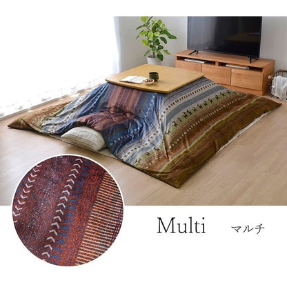 こたつ布団 カバー 洗える 長方形 ファスナータイプ ギャッベ柄 ノルディック グリーン 約215×325cm ラディ(代引不可)