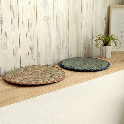 い草クッション 直径35cm 円形 チェアパッド い草 チェック柄 調湿 空気清浄 お手入れ簡単 シート インテリア おしゃれ 北欧 チェア 椅子 イス オールシーズン シンプル コンパクト(代引不可)