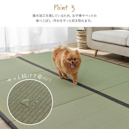 撥水 国産 い草 約88×176cm 単品 日本製 置き畳 ユニット畳 簡単 和室 滑り止め加工 不織布 絨毯 じゅうたん インテリア おしゃれ オールシーズン シンプル マット ラグ カーペット(代引不可)