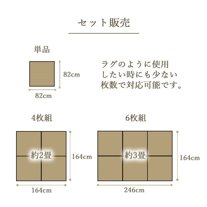 国産 い草 約82×82×1.5cm 単品 日本製 置き畳 ユニット畳 正方形 簡単 和室 ナチュラル 絨毯 ラグ カーペット インテリア おしゃれ オールシーズン シンプル 北欧(代引不可)
