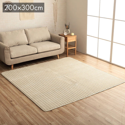 ラグ 長方形 ボリューム なめらか 低反発 オールシーズン 滑りにくい加工 シンプル アイボリー 約4畳 約200×300cm ホットカーペット 床暖房対応 レミール(代引不可)