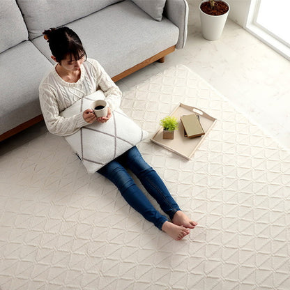 厚手 ラグ 洗える 北欧 ラグマット おしゃれ 3畳 リマリ 200×240cm ホットカーペット カバー 幾何柄 フランネル 立体 ジャガード織 床暖房対応 こたつ敷き布団 秋冬用 すべり止め かわいい(代引不可)