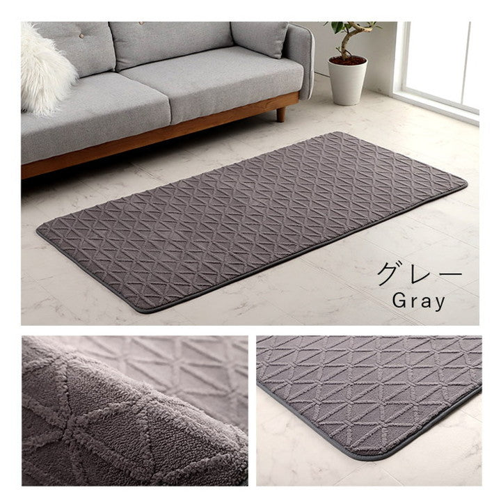 厚手 ラグ 洗える 北欧 ラグマット おしゃれ 1畳 リマリ 90×185cm こたつ敷き布団 ホットカーペット カバー 幾何柄 フランネル 立体 ジャガード織 床暖房対応 秋冬用 すべり止め かわいい(代引不可)