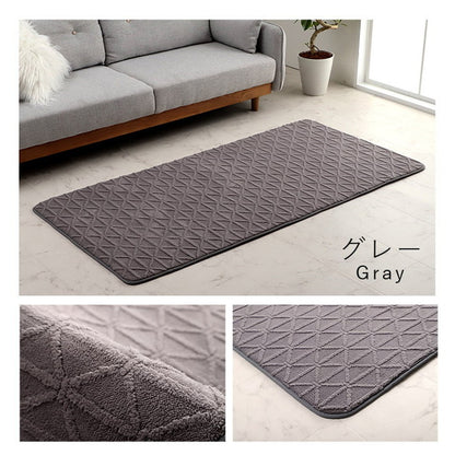 厚手 ラグ 洗える 北欧 ラグマット おしゃれ 1畳 リマリ 90×185cm こたつ敷き布団 ホットカーペット カバー 幾何柄 フランネル 立体 ジャガード織 床暖房対応 秋冬用 すべり止め かわいい(代引不可)