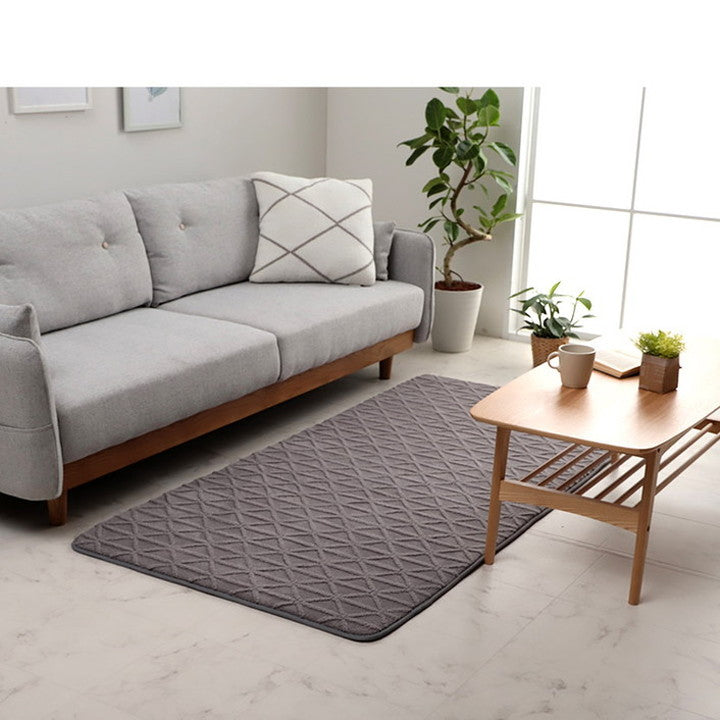 厚手 ラグ 洗える 北欧 ラグマット おしゃれ 1畳 リマリ 90×185cm こたつ敷き布団 ホットカーペット カバー 幾何柄 フランネル 立体 ジャガード織 床暖房対応 秋冬用 すべり止め かわいい(代引不可)