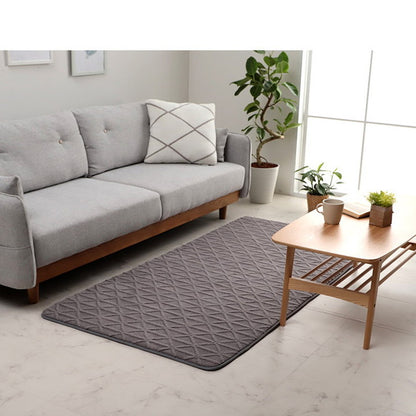 厚手 ラグ 洗える 北欧 ラグマット おしゃれ 1畳 リマリ 90×185cm こたつ敷き布団 ホットカーペット カバー 幾何柄 フランネル 立体 ジャガード織 床暖房対応 秋冬用 すべり止め かわいい(代引不可)