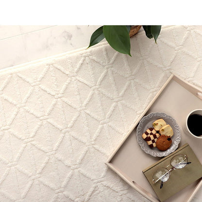 厚手 ラグ 洗える 北欧 ラグマット おしゃれ 1畳 リマリ 90×185cm こたつ敷き布団 ホットカーペット カバー 幾何柄 フランネル 立体 ジャガード織 床暖房対応 秋冬用 すべり止め かわいい(代引不可)