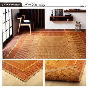 い草ラグ ランクス 348×352cm 江戸間8畳 ラグ マット 国産 純国産 日本製 い草 モダン 抗菌防臭 自然素材 涼感 和室 洋室 ヒバ 抗菌 防臭 フローリング オールシーズン ラグマット 絨毯 イ草(代引不可)