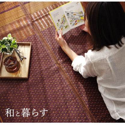 い草ラグ ランクス 348×352cm 江戸間8畳 ラグ マット 国産 純国産 日本製 い草 モダン 抗菌防臭 自然素材 涼感 和室 洋室 ヒバ 抗菌 防臭 フローリング オールシーズン ラグマット 絨毯 イ草(代引不可)