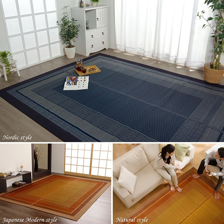 い草ラグ ランクス 95×150cm ラグ マット 国産 純国産 日本製 い草 モダン 抗菌防臭 自然素材 涼感 和室 洋室 ヒバ 抗菌 防臭 フローリング オールシーズン ラグマット 絨毯 じゅうたん イ草(代引不可)