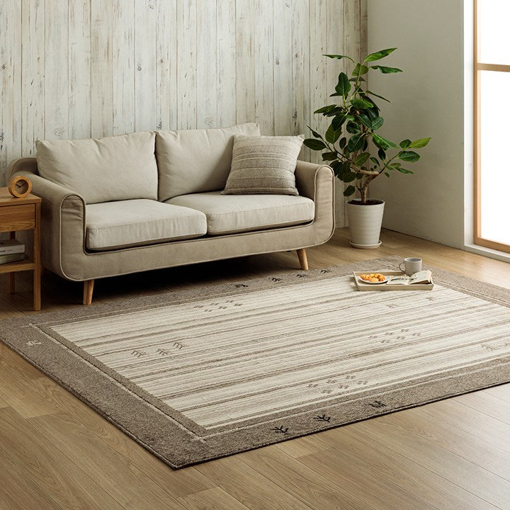 カーペット 約130×190cm 抗菌ラグ 消臭ラグ 抗ウイルス ホットカーペット対応 ダイニングラグ 長方形 ギャベ柄 インテリア おすすめ かわいい 国産 日本製 滑り止め カーペット マット(代引不可)