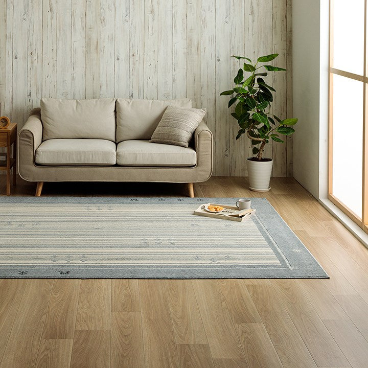 カーペット 約130×190cm 抗菌ラグ 消臭ラグ 抗ウイルス ホットカーペット対応 ダイニングラグ 長方形 ギャベ柄 インテリア おすすめ かわいい 国産 日本製 滑り止め カーペット マット(代引不可)