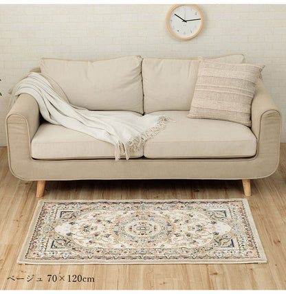 ウィルトン玄関マット 約50×80cm 玄関 マット トルコ製 ウィルトン 織り クラシカル柄 エレガンス柄 上品 ヒートセット加工 立体感 高目付 肌触り柔らか 抗菌防臭 消臭 丈夫 へたりにくい(代引不可)