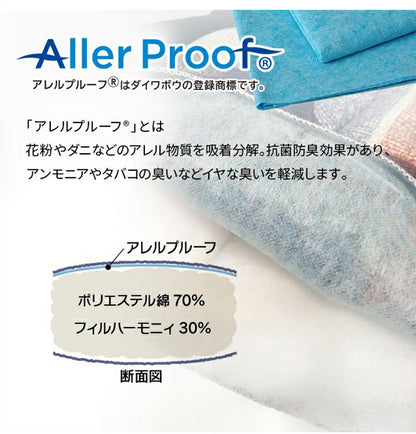 ソフィアAZ ダブル セット NV寝具 洗える 抗菌防臭 防ダニ 消臭 掛け布団 東洋紡フィルハーモニー アレル物質を吸着分解 カバー付き 日本製 ダブルロング ソフィアネイビー 約190×210cm(代引不可)