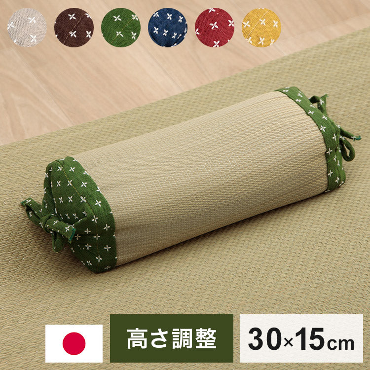 寝具い草 30×15cm 角枕 吸湿 調湿効果 抗菌防臭 枕 い草まくら ござ枕 畳枕 高さが変わる「 詩織 角枕 」約30×15cm 刺し子 ごろ寝 お昼寝 快眠 国産(代引不可)