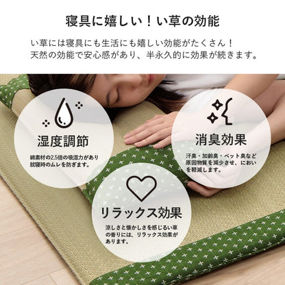 寝具 枕 平枕 い草 50×30cm 吸湿 調湿効果 抗菌防臭 刺し子 お昼寝 ごろ寝 快眠 国産 い草 枕 まくら いぐさ 自然素材(代引不可)