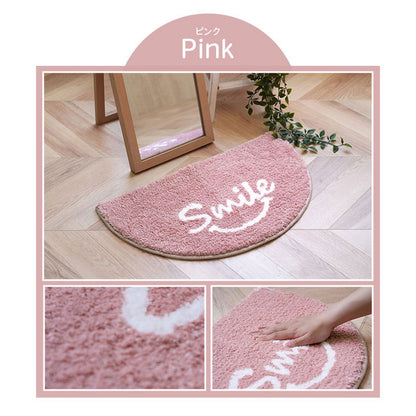 マット 35×60cm バスマット 半円 マルチ インテリア パーソナル かわいい 半円形 変形 ふわふわ すべりにく加工 おしゃれ 北欧 ギフト プレゼント 贈り物(代引不可)