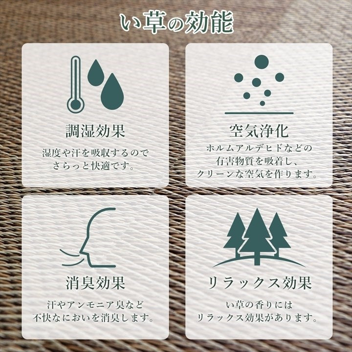 【500円OFF】置き畳 ユニット畳 システム畳 国産 日本製 ナチュラルスタイル い草 消臭 抗菌防臭 市松 ブラウン 約82×82×2.3cm 2P 同色2枚組 シンプルノア(代引不可)