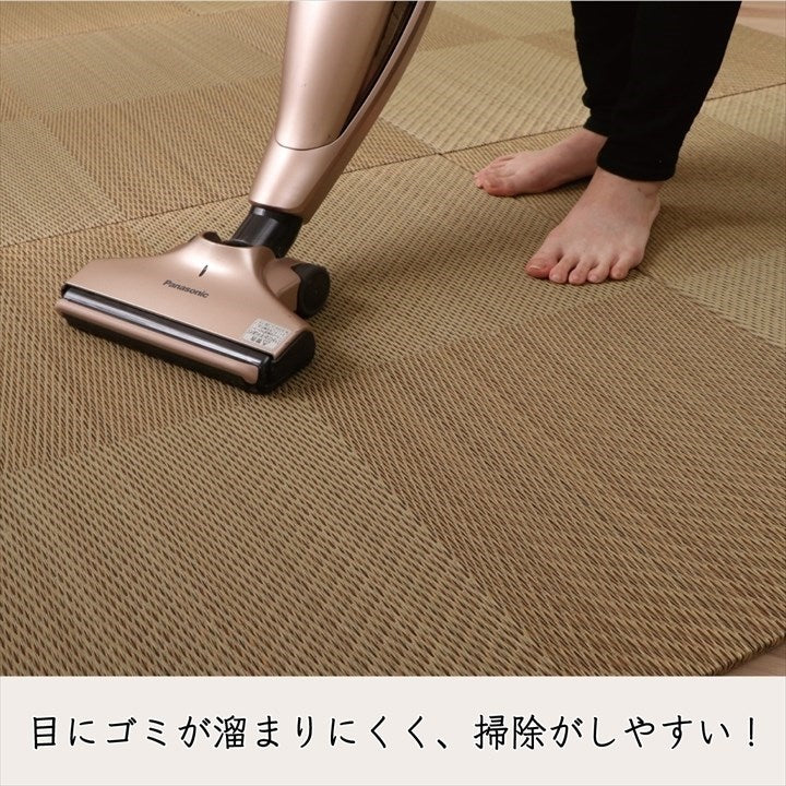 【500円OFF】置き畳 ユニット畳 システム畳 国産 日本製 ナチュラルスタイル い草 消臭 抗菌防臭 市松 ブラウン 約82×82×2.3cm 2P 同色2枚組 シンプルノア(代引不可)