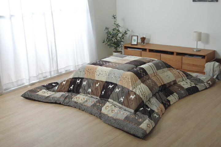 こたつ布団 長方形 ギャッベ柄 ノルディック 掛け単品 約205×245cm ギャベ こたつ掛け布団 厚掛け布団 日本製(代引不可)
