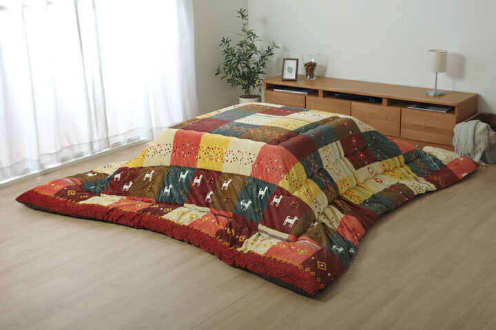 こたつ布団 長方形 ギャッベ柄 ノルディック 掛け単品 約205×245cm ギャベ こたつ掛け布団 厚掛け布団 日本製(代引不可)