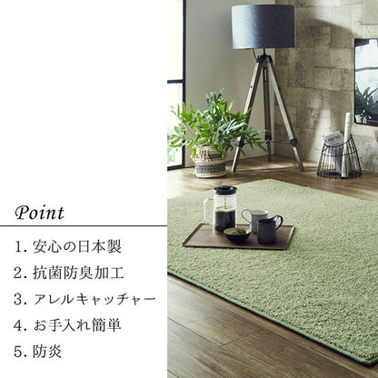 日本 約3.9畳 約200×300cm 抗菌 消臭 清潔 ラグ カーペット 防炎 アレルキャッチャー 抗アレル物質 ダニ対策 シャギー 無地 ールシーズン おしゃれ インテリア 北欧(代引不可)