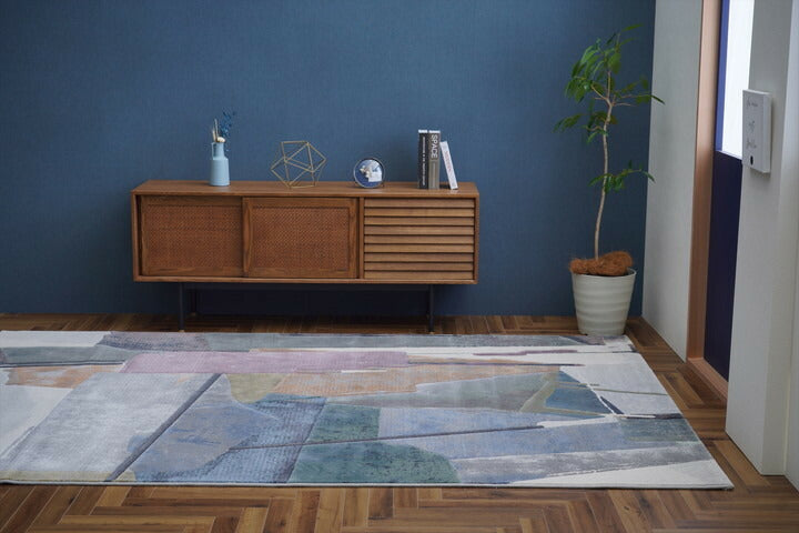 カーペット デザインラグ ウィルトンカーペット ルームマット ラグマット 長方形 モダン柄 ヴィンテージ調 約133×195cm スピネル(代引不可)