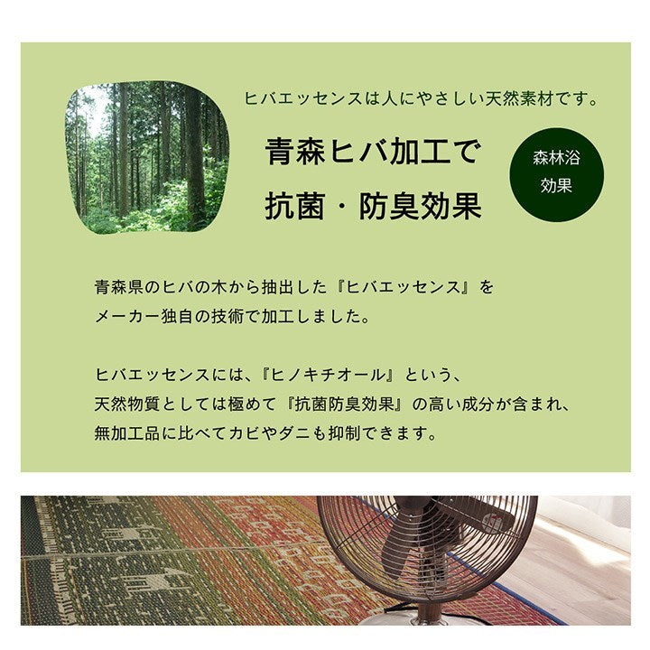 ラグ マット い草 ギャベ 自然素材 抗菌防臭 不織布 ブラウン 約60×180cm サラ(代引不可)