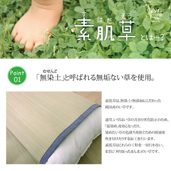 い草枕パッド 44×66cm 国産無染土い草使用 『デニム素肌草 枕パッド』 インテリア 寝具 オールシーズン おしゃれ 簡単装着(代引不可)