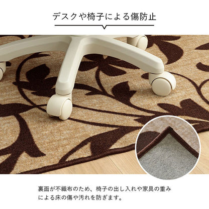 ラグ 110×133cm 長方形 カーペット デスクカーペット キッズルームマット デスクワークマット ボタニカル柄 撥水 ラグマット オールシーズン ギフト 贈り物 プレゼント 北欧 おしゃれ かわいい(代引不可)