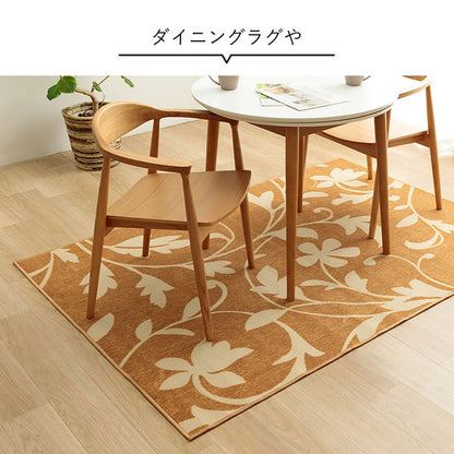 ラグ 133×190cm 長方形 カーペット デスクカーペット キッズルームマット デスクワークマット ボタニカル柄 撥水 ラグマット オールシーズン ギフト 贈り物 プレゼント 北欧 おしゃれ かわいい(代引不可)